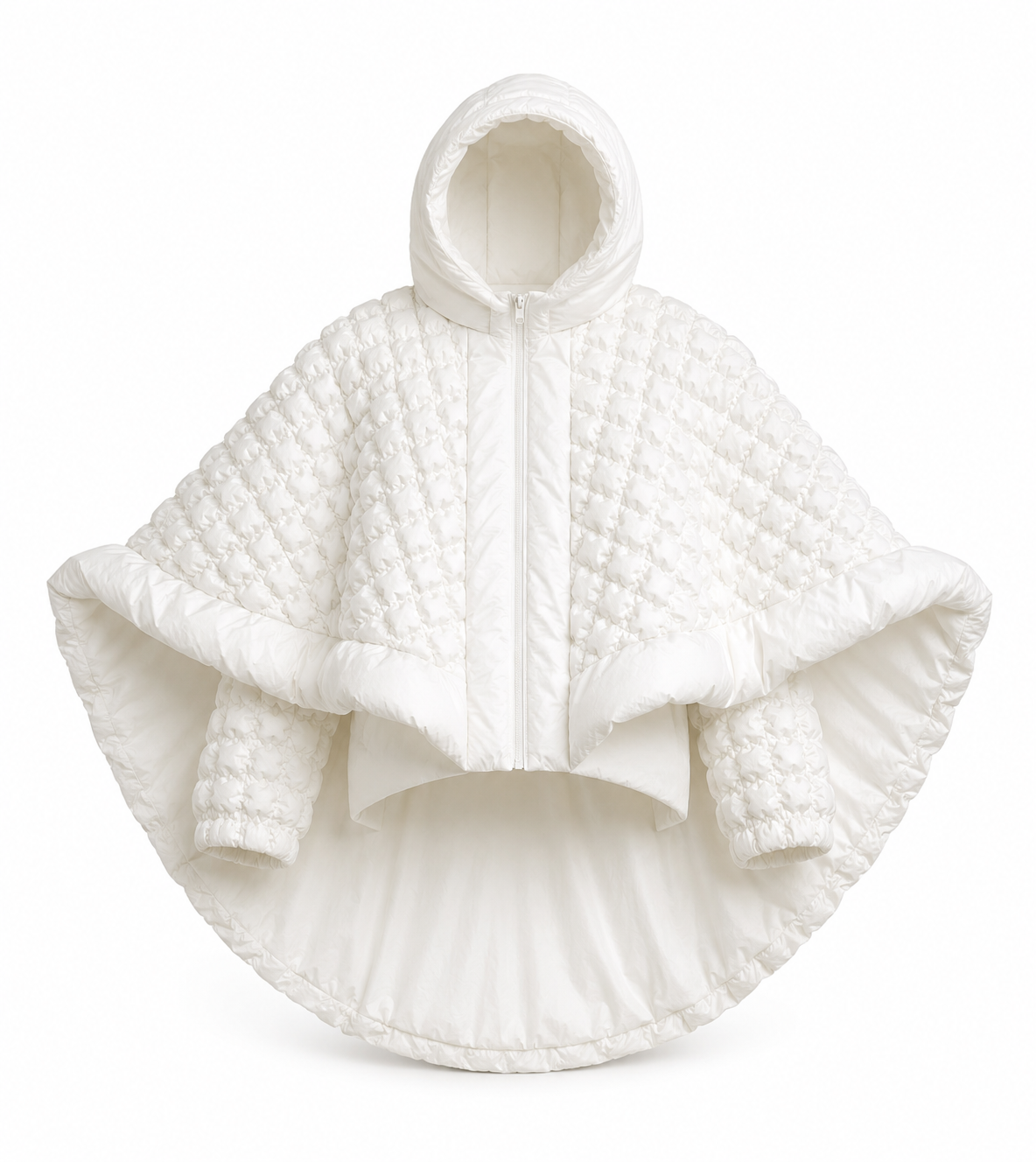 House of Nova Phoenix Coat in cream ribbed knit